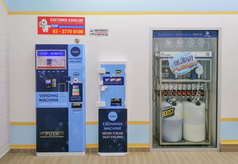 Cleanpro Express Bandar Baru Bangi Seksyen 7 soap vending machine and coin exchange machine