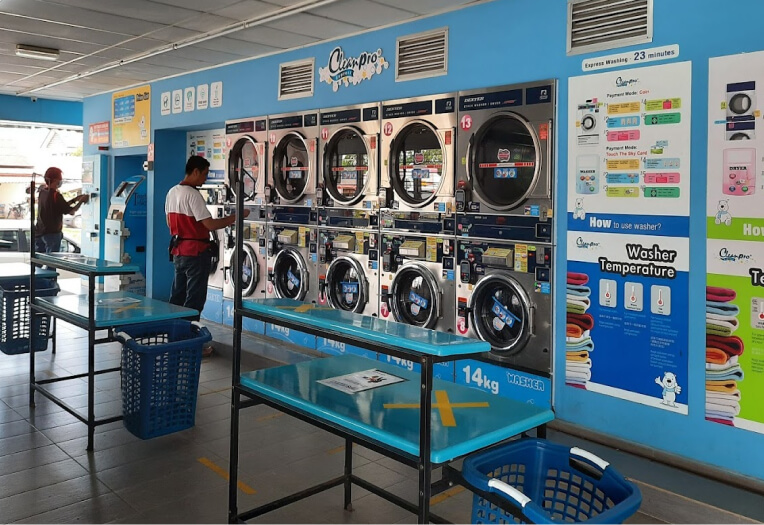 Cleanpro Express Segamat laundry folding table and washing machine