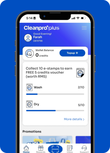Cleanpro Plus allows users to check their wallet balance and enjoy exclusive benefits