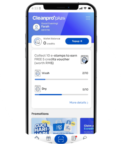 Phone with Cleanpro Plus web application