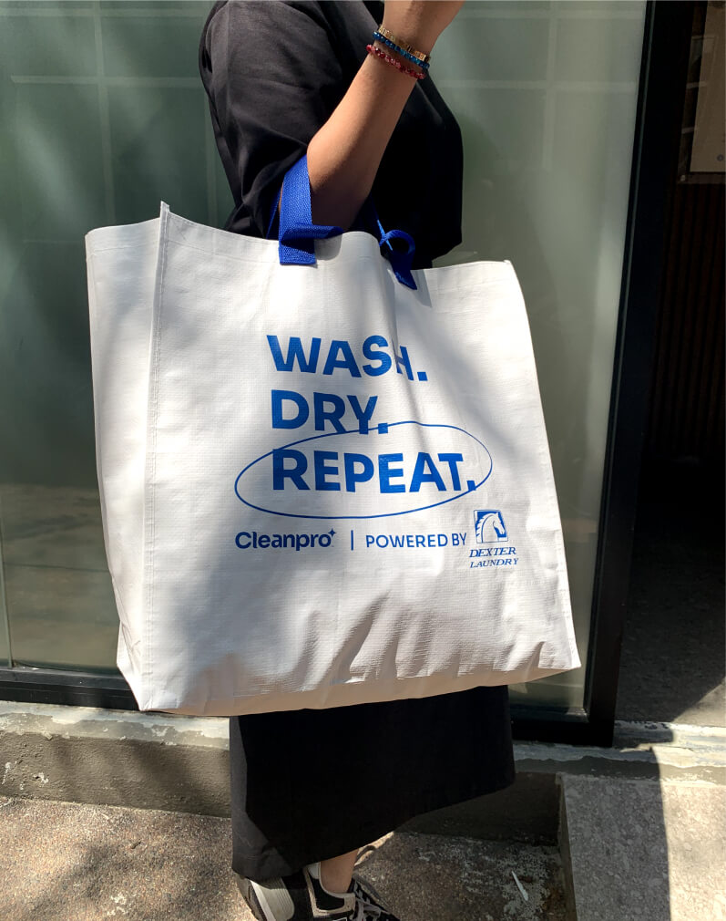Model carrying Cleanpro White Designer Laundry Bag