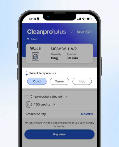 Cleanpro Plus choose 3 options for wash temperature