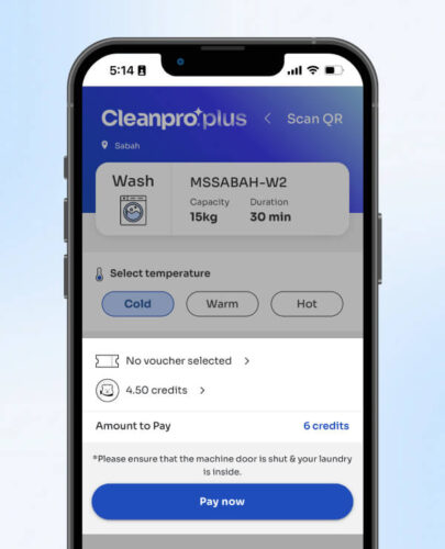Cleanpro Plus redeem the voucher or topup credits for washer
