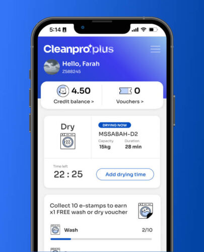 Cleanpro Plus monitor the progress of drying cycle